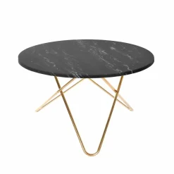 Big O Table matbord Marmor marquina mässingsstativ