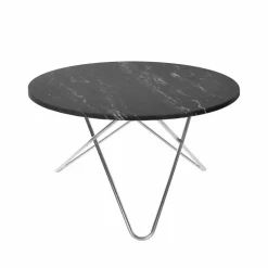 Big O Table matbord Marmor marquina rostfritt stativ