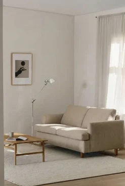 Binga 2 5-sits bäddsoffa Bern Beige 0341-mörkbetsad ask