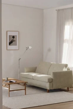 Binga 2 5-sits bäddsoffa Luiza Beige 3981-mörkbetsad ask