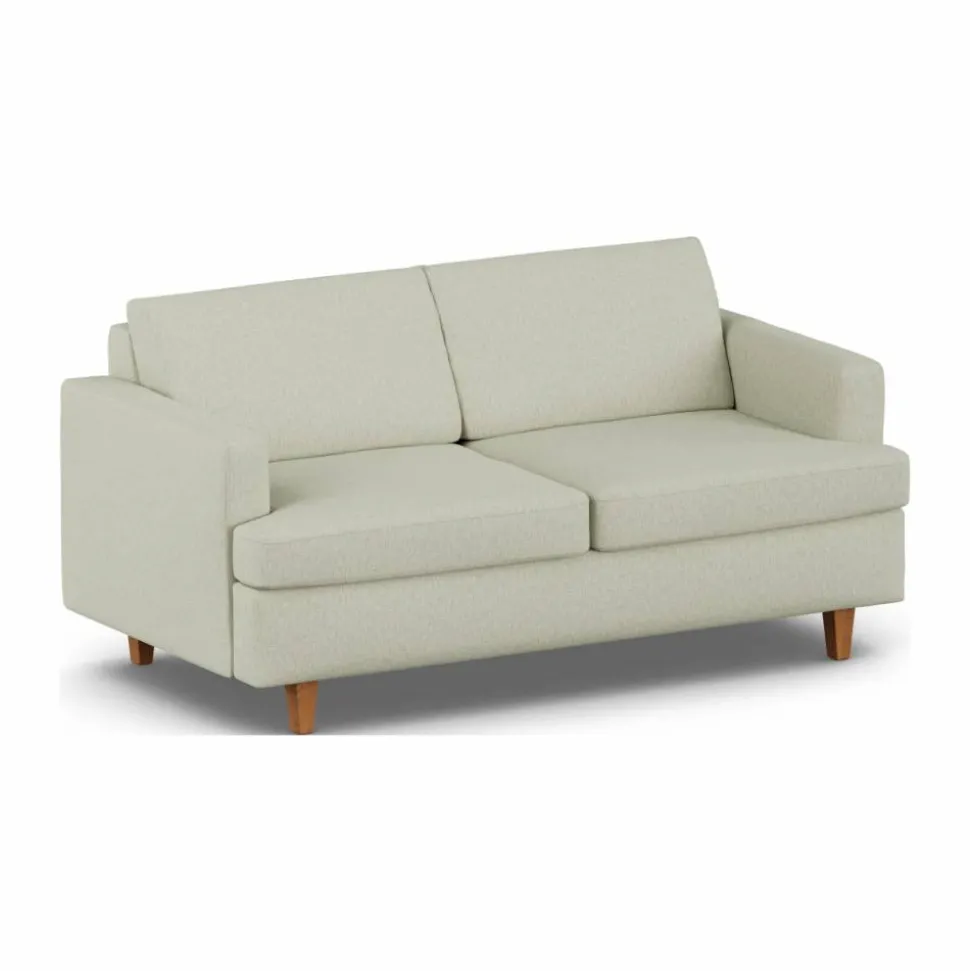 Binga 2 5-sits bäddsoffa Luiza Beige 3981-mörkbetsad ask