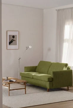Binga 2 5-sits bäddsoffa Luiza Green 3975-mörkbetsad ask