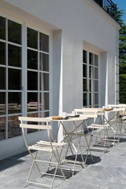 Bistro bord Ø117 cm + 4 stolar Latte beige