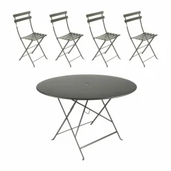 Bistro bord Ø117 cm + 4 stolar Rosemary
