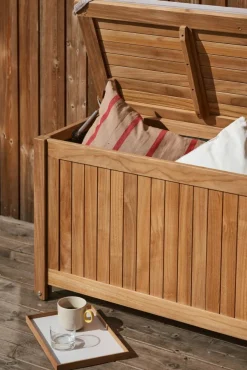 Bjärknäs dynbox med hjul S 130x50x60 cm Teak