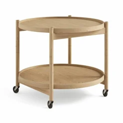 Bølling Tray Table model 60 rullbord ek olja oljat ekstativ