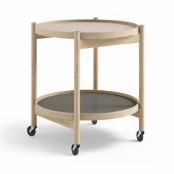 Bølling Tray Table model 50 rullbord stone obehandlat ekstativ