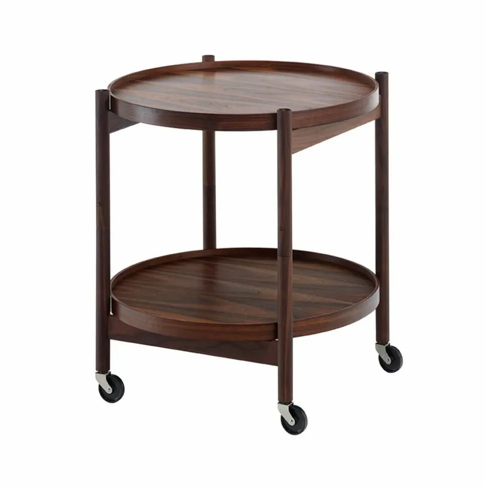 Bølling Tray Table model 50 rullbord valnötsfanér oljat valnötsstativ
