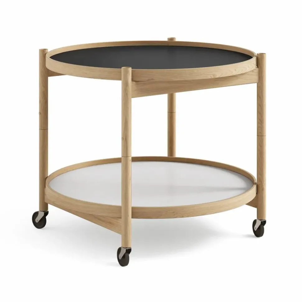 Bølling Tray Table model 60 rullbord base oljat ekstativ