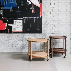 Bølling Tray Table model 60 rullbord leaf oljat ekstativ