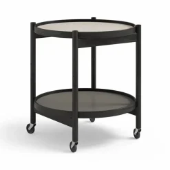 Bølling Tray Table model 50 rullbord stone svartlackat ekstativ