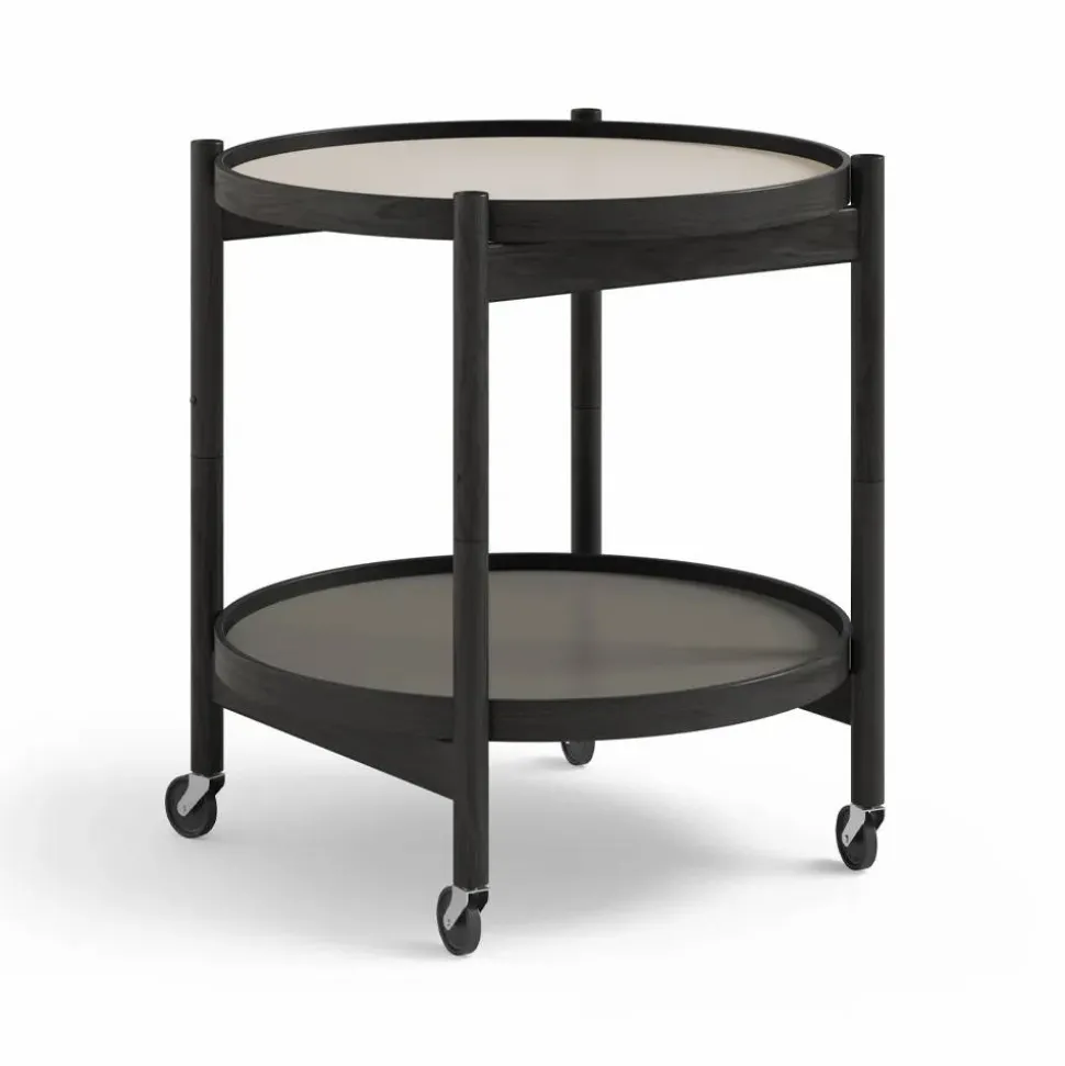 Bølling Tray Table model 50 rullbord stone svartlackat ekstativ
