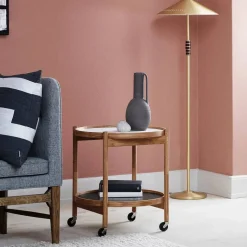 Bølling Tray Table model 50 rullbord stone rökoljat ekstativ