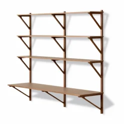 BM29 hylla med skrivbord 149x134 cm Walnut lacquer