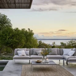 Bönan loungebord Teak small mörkgrå aluminium ram