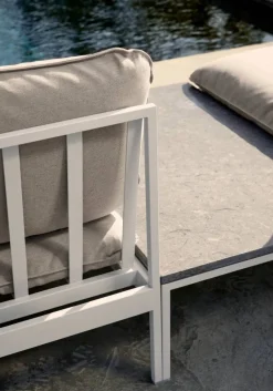 Bönan hörnmodul ljusgrå aluminium-beige linen