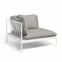 Bönan hörnmodul ljusgrå aluminium-beige linen