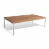 Bönan loungebord 105x60x30 cm ljusgrå ram-teak