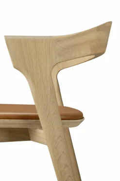 Bok barstol Lackerad ek-läder Cognac 65 cm