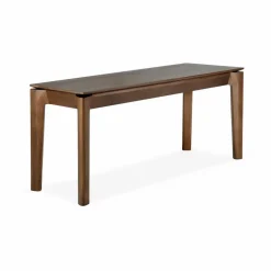Bok bänk Mörkbetsad teak 126 cm