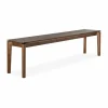 Bok bänk Mörkbetsad teak 186 cm