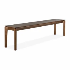 Bok bänk Mörkbetsad teak 186 cm