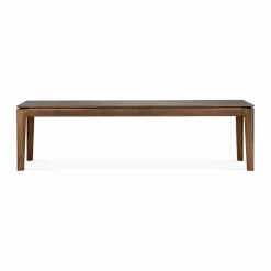 Bok bänk Mörkbetsad teak 166 cm