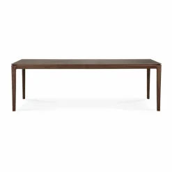 Bok matbord 240x100 cm Lackad teak brown