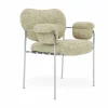 Bollo stol Sheepskin Mohaw-polished stainless steel