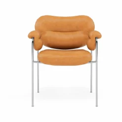 Bollo stol Vintage Cognac-polished stainless steel