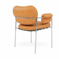Bollo stol Vintage Cognac-polished stainless steel