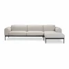 Bon soffa 3-sits divan högerställd Bohemian 000 vit-svarta ben