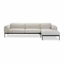 Bon soffa 3-sits divan högerställd Bohemian 000 vit-svarta ben