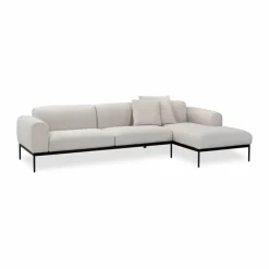 Bon soffa 3-sits divan högerställd Bohemian 000 vit-svarta ben