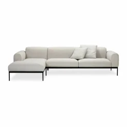 Bon soffa 3-sits divan vänsterställd Bohemian 000 vit-svarta ben