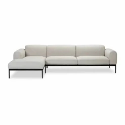 Bon soffa 3-sits divan vänsterställd Bohemian 000 vit-svarta ben