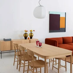 Boss sideboard Ek-3 dörrar-kalksten-metallstativ