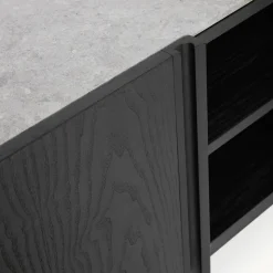 Boss sideboard Ek svartbets-4 dörrar-kalksten
