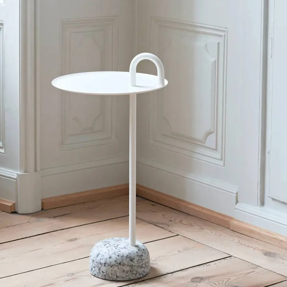 Bowler sidobord Cream white-granite
