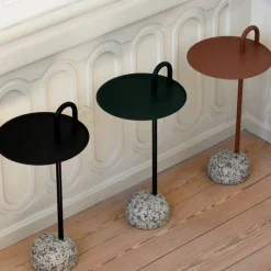 Bowler sidobord Fir green-granite