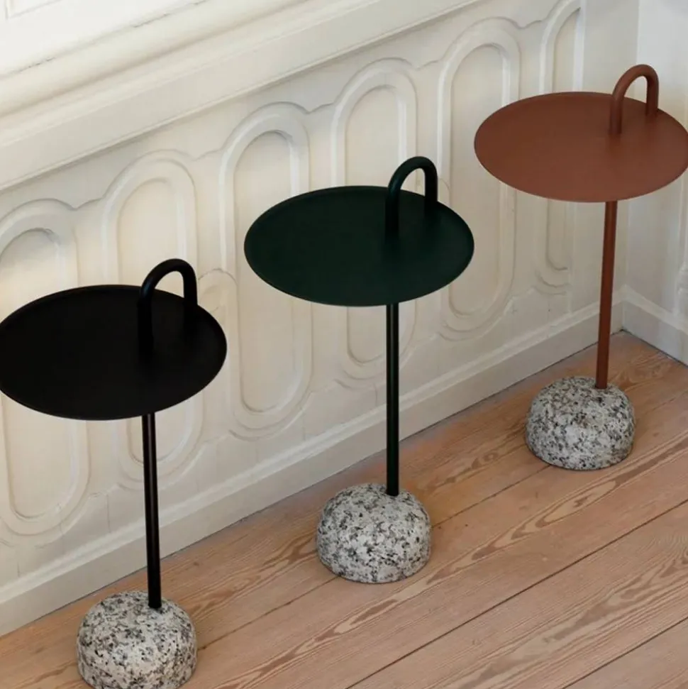 Bowler sidobord Fir green-granite