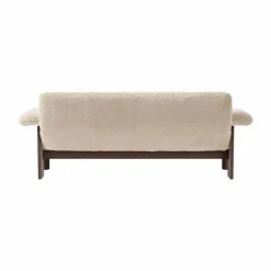 Brasilia soffa 2-sits Dark oak-Nature sheepskin curly