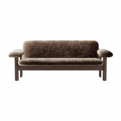 Brasilia soffa 2-sits Dark oak-Sahara sheepskin curly