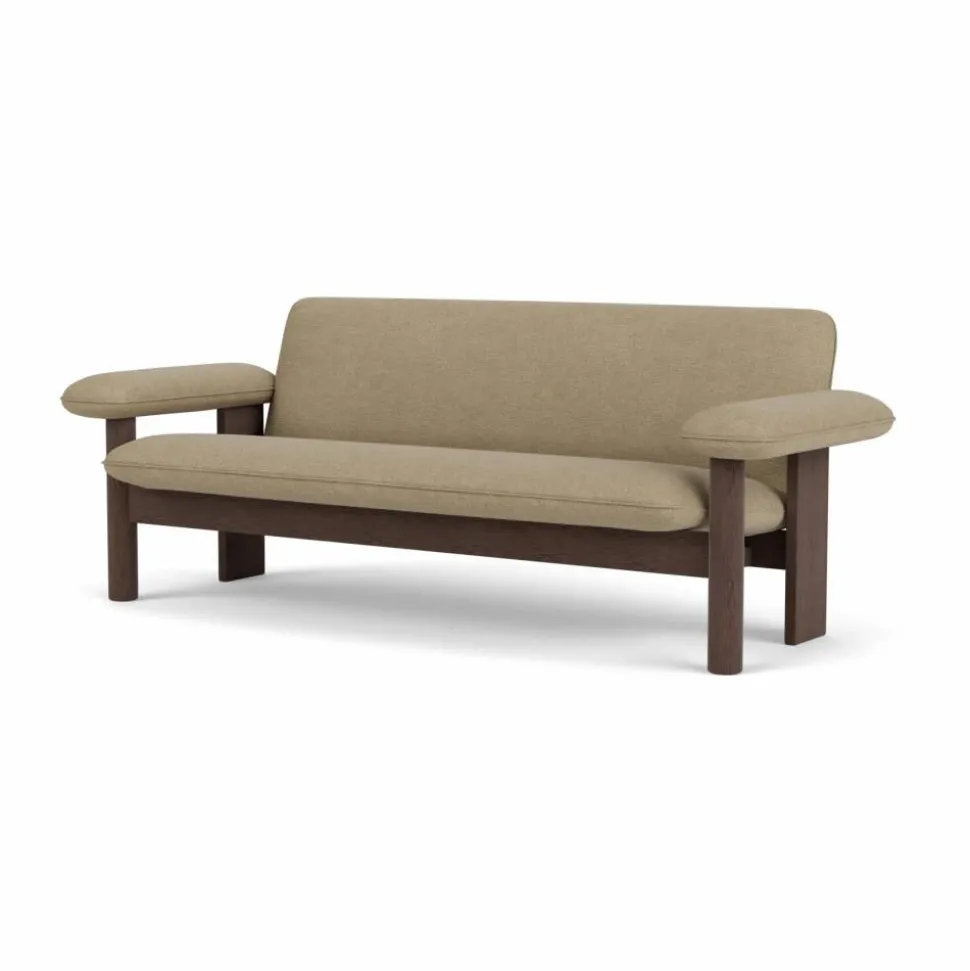 Brasilia soffa 2-sits Dark oak-Audo Bouclé 02