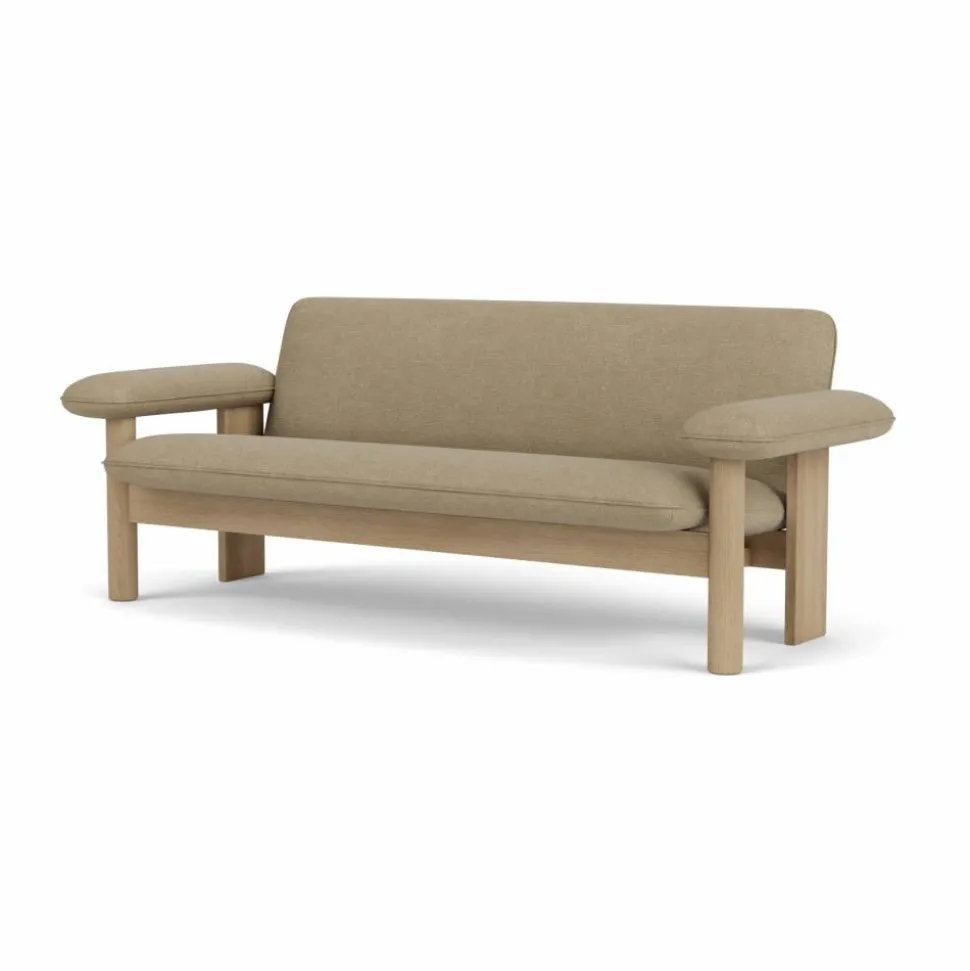 Brasilia soffa 2-sits Natural oak-Audo Bouclé 02
