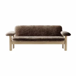 Brasilia soffa 2-sits Natural oak-Sahara sheepskin curly