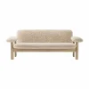 Brasilia soffa 2-sits Natural oak-Nature sheepskin curly