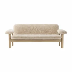 Brasilia soffa 2-sits Natural oak-Nature sheepskin curly