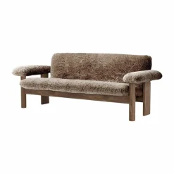 Brasilia soffa 2-sits Walnut-Sahara sheepskin curly
