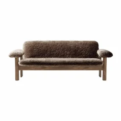 Brasilia soffa 2-sits Walnut-Sahara sheepskin curly
